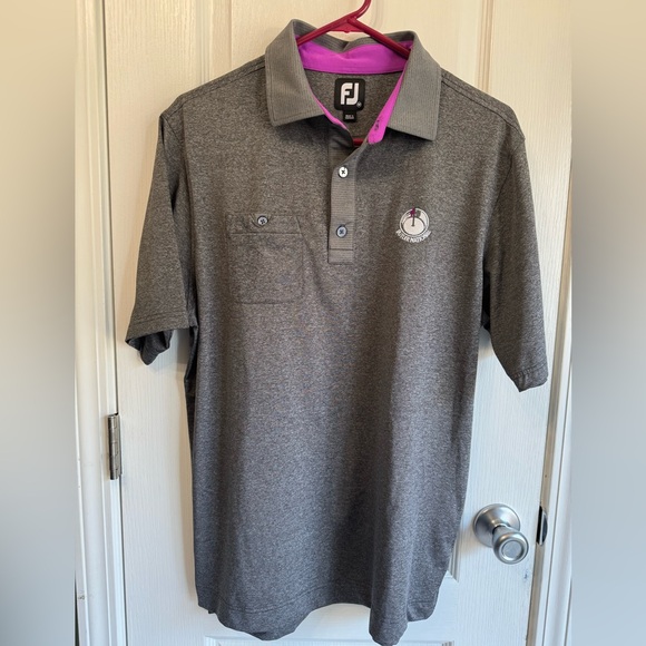 FootJoy Other - FootJoy Shirt Mens m Gray Pocket Short Sleeve Golf Polo